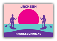 Thumbnail for Personalized Beach Canvas Wrap & Photo Print XI - Paddleboarding - Pink Background - Front View