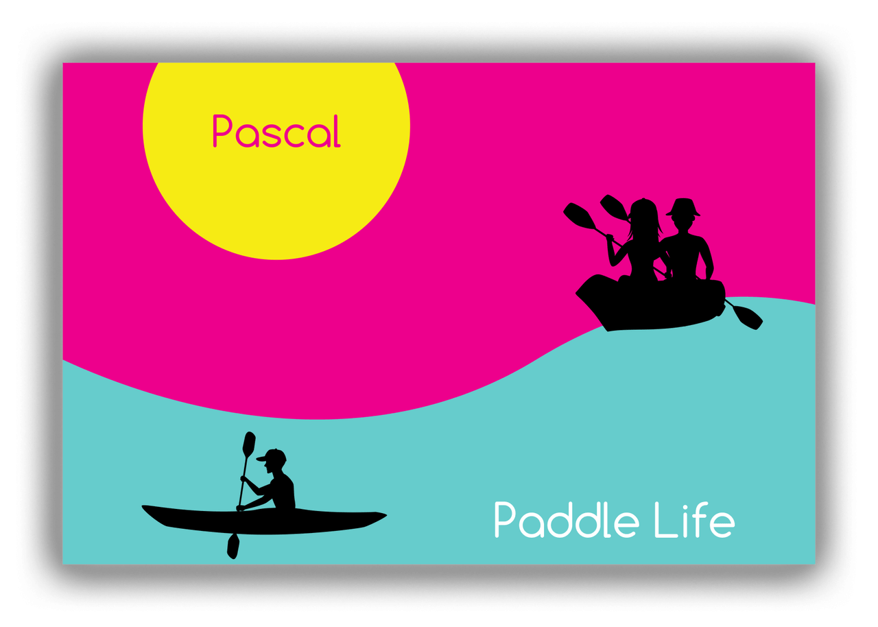 Personalized Beach Canvas Wrap & Photo Print XII - Paddle Life - Pink Background - Front View