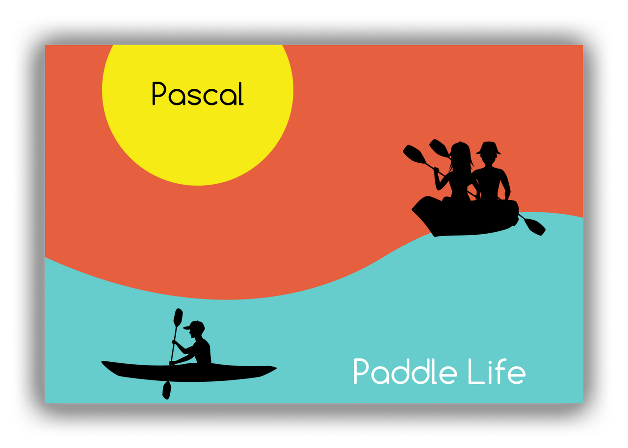 Personalized Beach Canvas Wrap & Photo Print XII - Paddle Life - Red Background - Front View