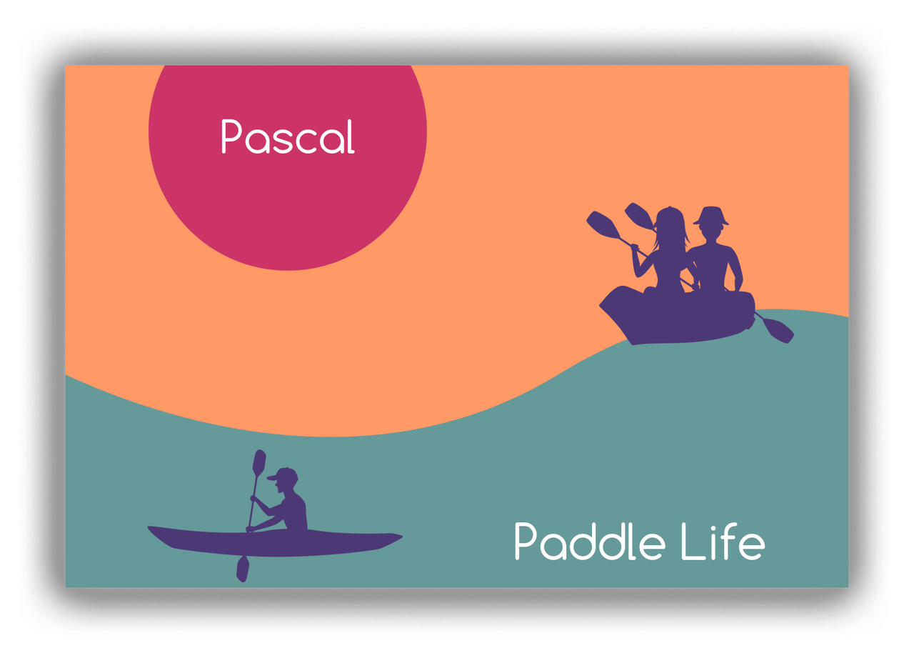 Personalized Beach Canvas Wrap & Photo Print XII - Paddle Life - Orange Background - Front View