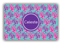 Thumbnail for Personalized Beach Canvas Wrap & Photo Print XIII - Flip Flops - Circle Nameplate - Front View