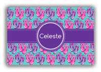 Thumbnail for Personalized Beach Canvas Wrap & Photo Print XIII - Flip Flops - Circle Ribbon Nameplate - Front View