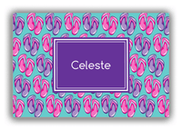Thumbnail for Personalized Beach Canvas Wrap & Photo Print XIII - Flip Flops - Rectangle Nameplate - Front View
