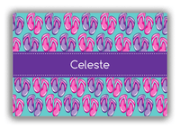 Thumbnail for Personalized Beach Canvas Wrap & Photo Print XIII - Flip Flops - Ribbon Nameplate - Front View