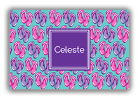 Thumbnail for Personalized Beach Canvas Wrap & Photo Print XIII - Flip Flops - Square Nameplate - Front View