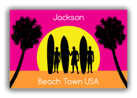 Thumbnail for Personalized Beach Canvas Wrap & Photo Print XVII - Beach Town - Pink Background - Front View