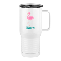 Thumbnail for Personalized Beach Fun Travel Coffee Mug Tumbler with Handle (20 oz) - Flamingo - Right View