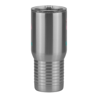 Thumbnail for Personalized Beach Fun Travel Coffee Mug Tumbler with Handle (20 oz) - Flamingo - Front View