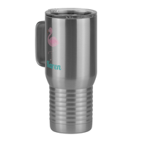 Thumbnail for Personalized Beach Fun Travel Coffee Mug Tumbler with Handle (20 oz) - Flamingo - Front Left View