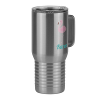 Thumbnail for Personalized Beach Fun Travel Coffee Mug Tumbler with Handle (20 oz) - Flamingo - Front Right View