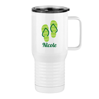 Thumbnail for Personalized Beach Fun Travel Coffee Mug Tumbler with Handle (20 oz) - Flip Flops - Right View