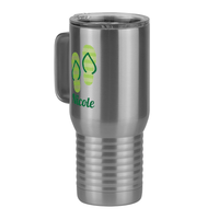 Thumbnail for Personalized Beach Fun Travel Coffee Mug Tumbler with Handle (20 oz) - Flip Flops - Front Left View