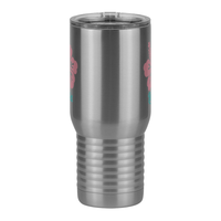 Thumbnail for Personalized Beach Fun Travel Coffee Mug Tumbler with Handle (20 oz) - Hibiscus - Front View