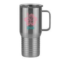 Thumbnail for Personalized Beach Fun Travel Coffee Mug Tumbler with Handle (20 oz) - Hibiscus - Right View