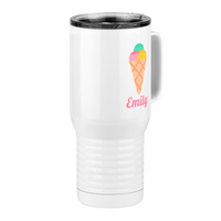 Thumbnail for Personalized Beach Fun Travel Coffee Mug Tumbler with Handle (20 oz) - Ice Cream Cone - Front Right View