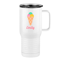 Thumbnail for Personalized Beach Fun Travel Coffee Mug Tumbler with Handle (20 oz) - Ice Cream Cone - Right View