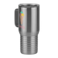 Thumbnail for Personalized Beach Fun Travel Coffee Mug Tumbler with Handle (20 oz) - Ice Cream Cone - Front Left View