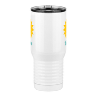 Thumbnail for Personalized Beach Fun Travel Coffee Mug Tumbler with Handle (20 oz) - Sun - Front View