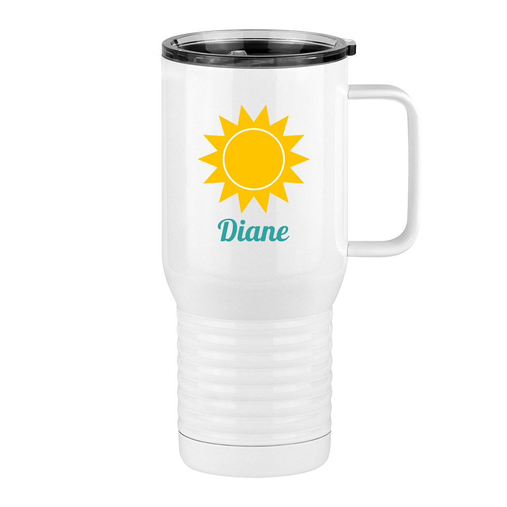 Personalized Beach Fun Travel Coffee Mug Tumbler with Handle (20 oz) - Sun - Right View