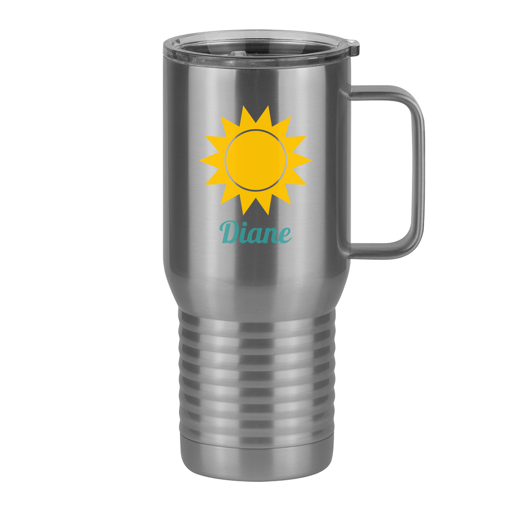 Personalized Beach Fun Travel Coffee Mug Tumbler with Handle (20 oz) - Sun - Right View