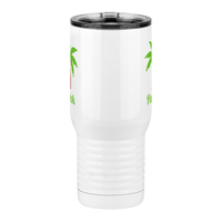 Thumbnail for Personalized Beach Fun Travel Coffee Mug Tumbler with Handle (20 oz) - Palm Tree - Front View