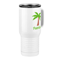 Thumbnail for Personalized Beach Fun Travel Coffee Mug Tumbler with Handle (20 oz) - Palm Tree - Front Right View