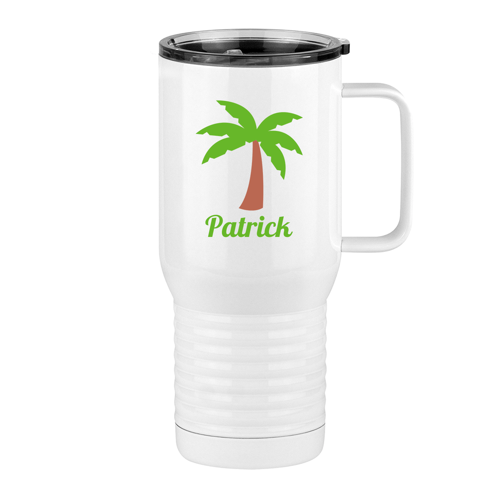 Personalized Beach Fun Travel Coffee Mug Tumbler with Handle (20 oz) - Palm Tree - Right View