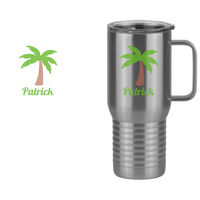 Thumbnail for Personalized Beach Fun Travel Coffee Mug Tumbler with Handle (20 oz) - Palm Tree - Design View