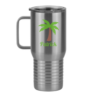 Thumbnail for Personalized Beach Fun Travel Coffee Mug Tumbler with Handle (20 oz) - Palm Tree - Left View