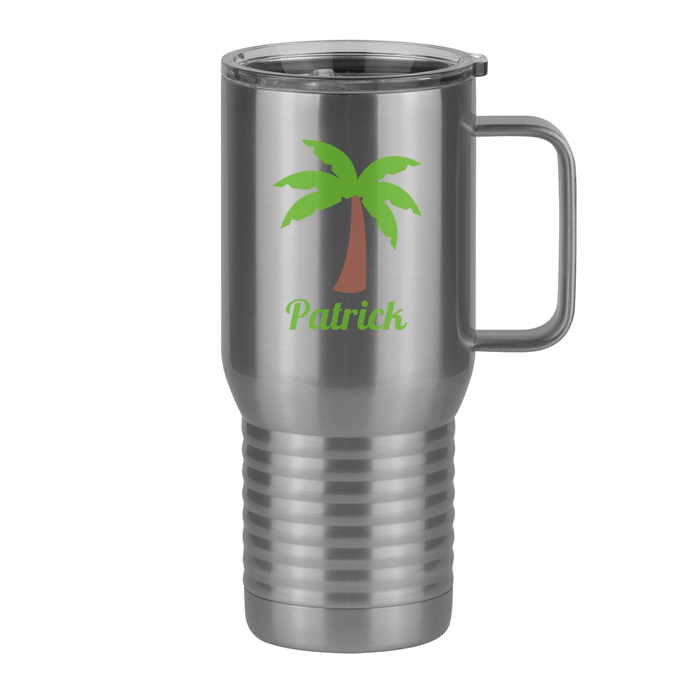 Personalized Beach Fun Travel Coffee Mug Tumbler with Handle (20 oz) - Palm Tree - Right View
