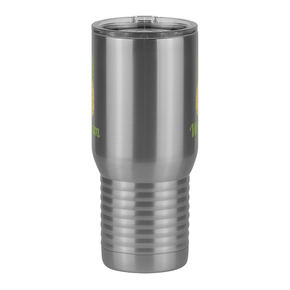 Personalized Beach Fun Travel Coffee Mug Tumbler with Handle (20 oz) - Pineapple - Front View