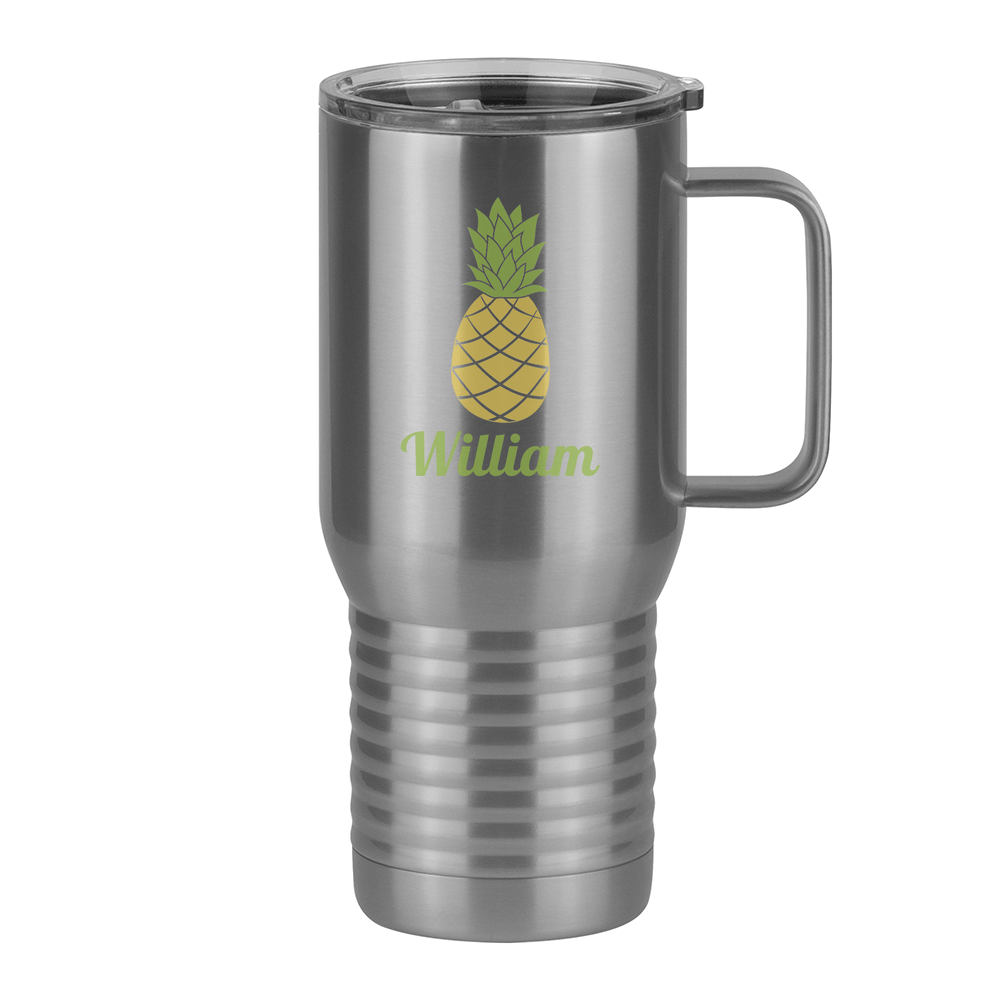 Personalized Beach Fun Travel Coffee Mug Tumbler with Handle (20 oz) - Pineapple - Right View