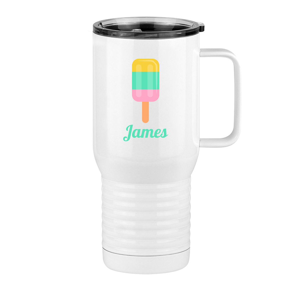 Personalized Beach Fun Travel Coffee Mug Tumbler with Handle (20 oz) - Popsicle - Right View