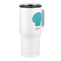 Thumbnail for Personalized Beach Fun Travel Coffee Mug Tumbler with Handle (20 oz) - Seashell - Front Right View