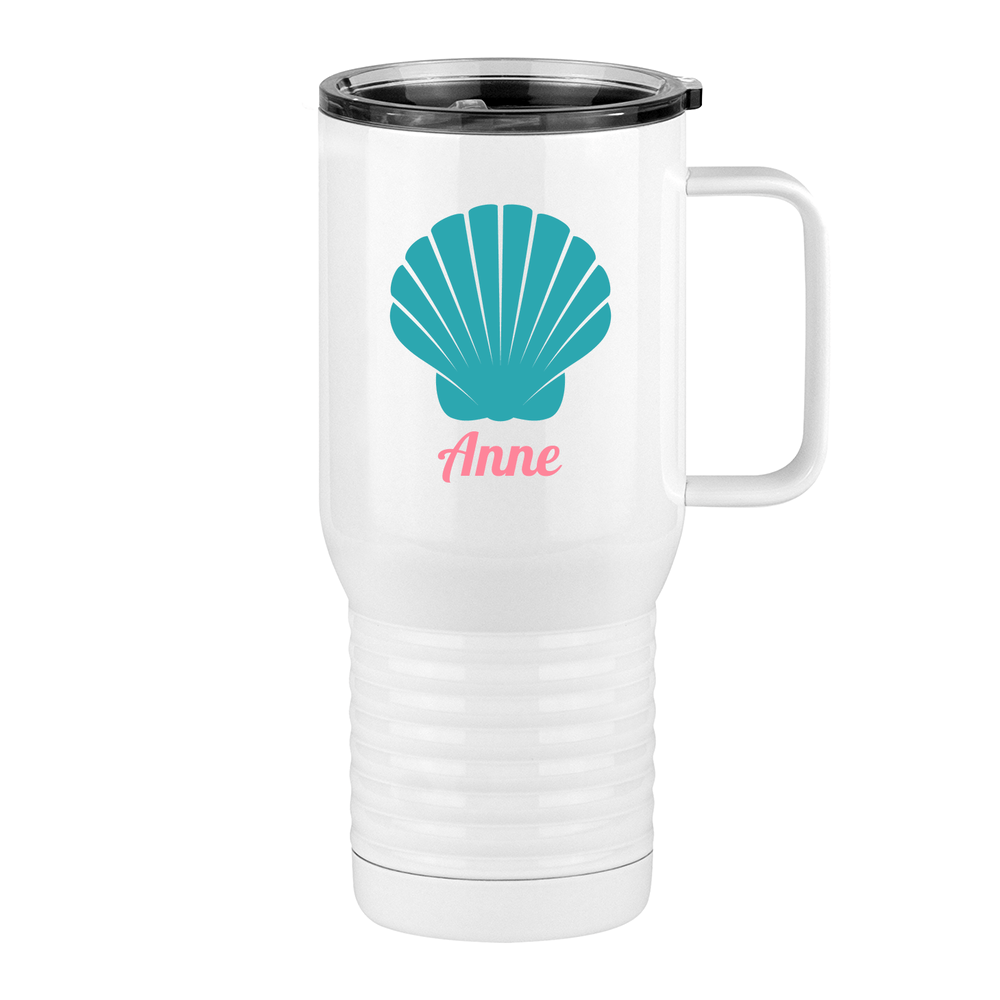 Personalized Beach Fun Travel Coffee Mug Tumbler with Handle (20 oz) - Seashell - Right View