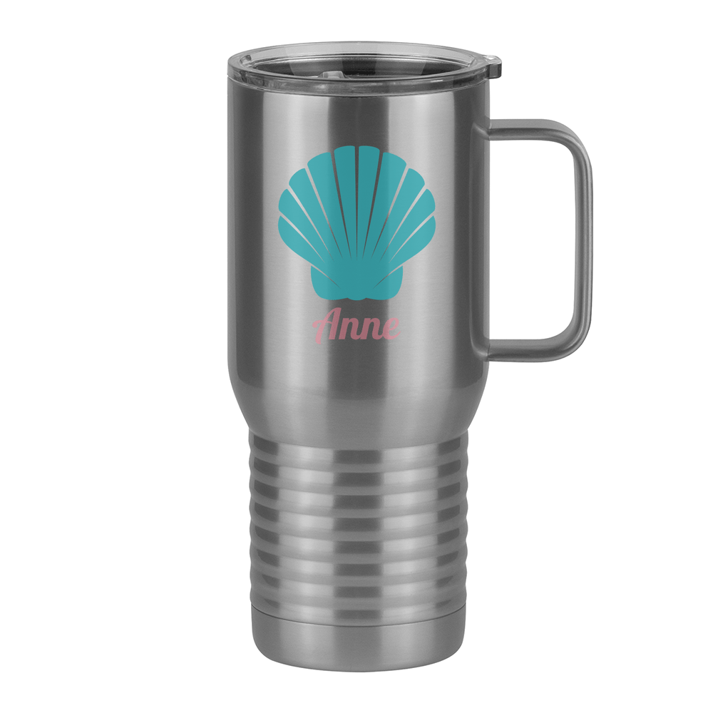 Personalized Beach Fun Travel Coffee Mug Tumbler with Handle (20 oz) - Seashell - Right View