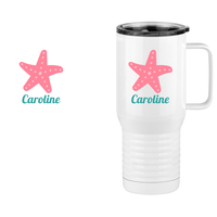 Thumbnail for Personalized Beach Fun Travel Coffee Mug Tumbler with Handle (20 oz) - Starfish - Design View