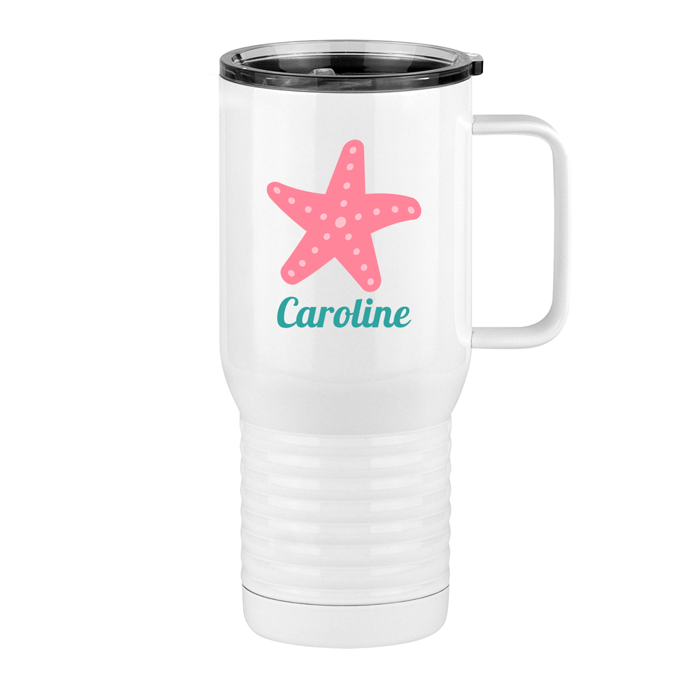 Personalized Beach Fun Travel Coffee Mug Tumbler with Handle (20 oz) - Starfish - Right View