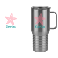 Thumbnail for Personalized Beach Fun Travel Coffee Mug Tumbler with Handle (20 oz) - Starfish - Design View