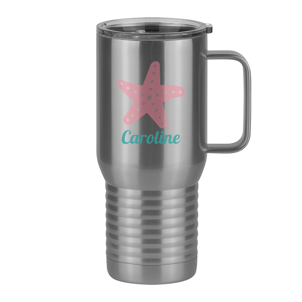 Personalized Beach Fun Travel Coffee Mug Tumbler with Handle (20 oz) - Starfish - Right View