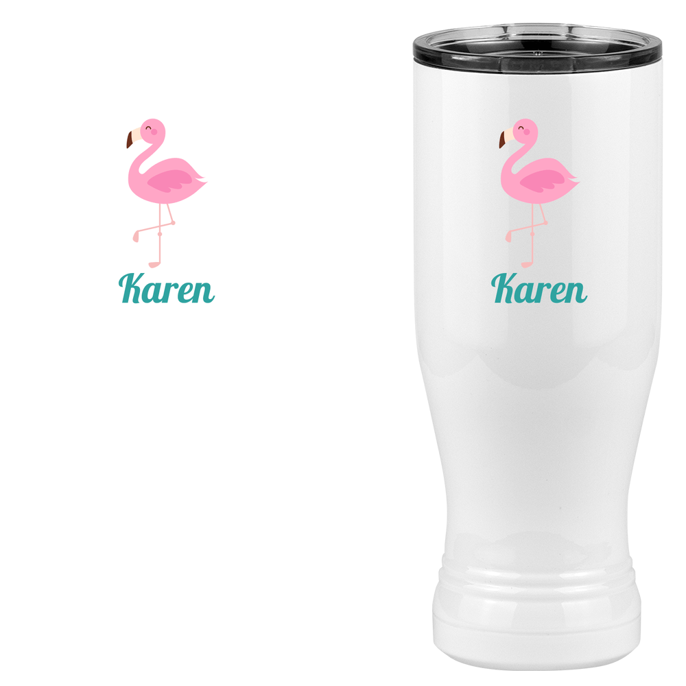 Personalized Beach Fun Pilsner Tumbler (20 oz) - Flamingo - Design View