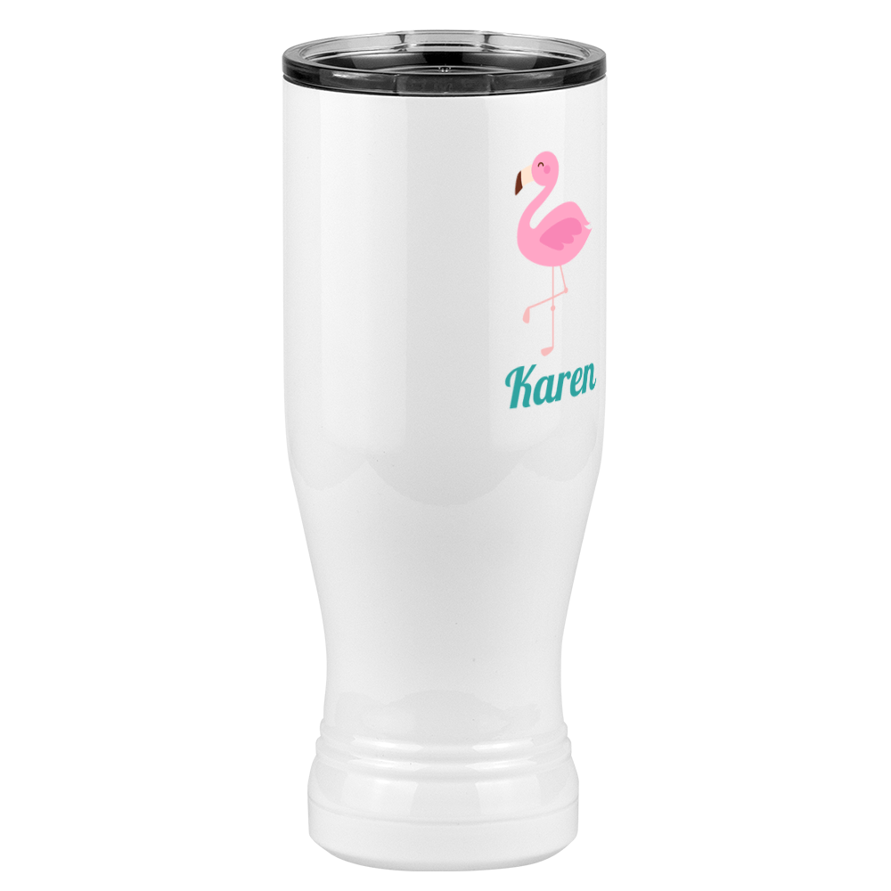Personalized Beach Fun Pilsner Tumbler (20 oz) - Flamingo - Front Right View