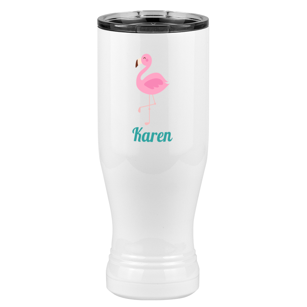 Personalized Beach Fun Pilsner Tumbler (20 oz) - Flamingo - Left View