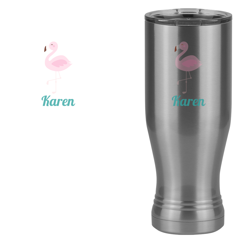 Personalized Beach Fun Pilsner Tumbler (20 oz) - Flamingo - Design View