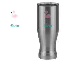 Thumbnail for Personalized Beach Fun Pilsner Tumbler (20 oz) - Flamingo - Design View