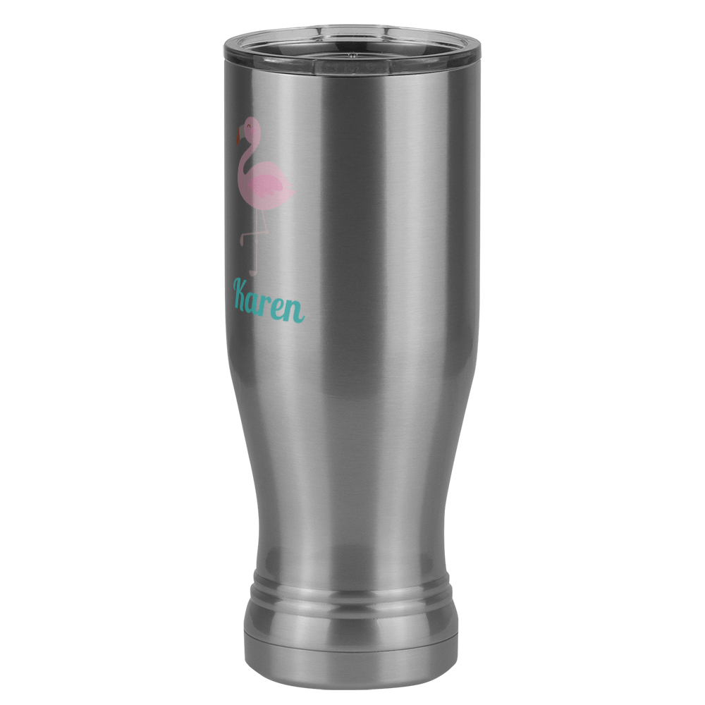 Personalized Beach Fun Pilsner Tumbler (20 oz) - Flamingo - Front Left View