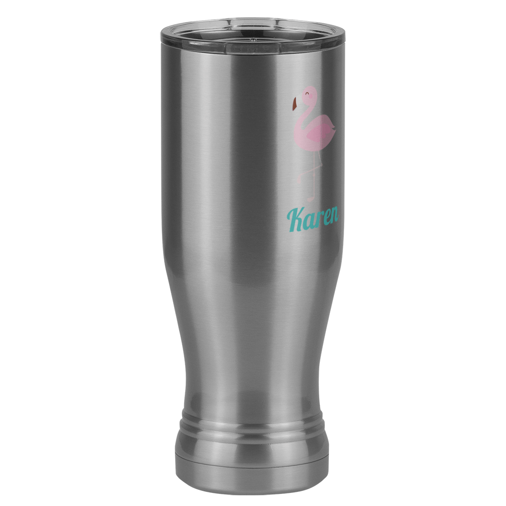 Personalized Beach Fun Pilsner Tumbler (20 oz) - Flamingo - Front Right View