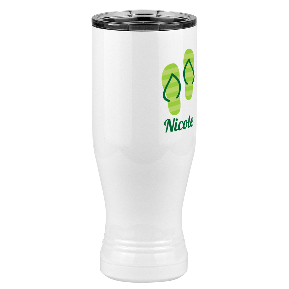 Personalized Beach Fun Pilsner Tumbler (20 oz) - Flip Flops - Front Right View