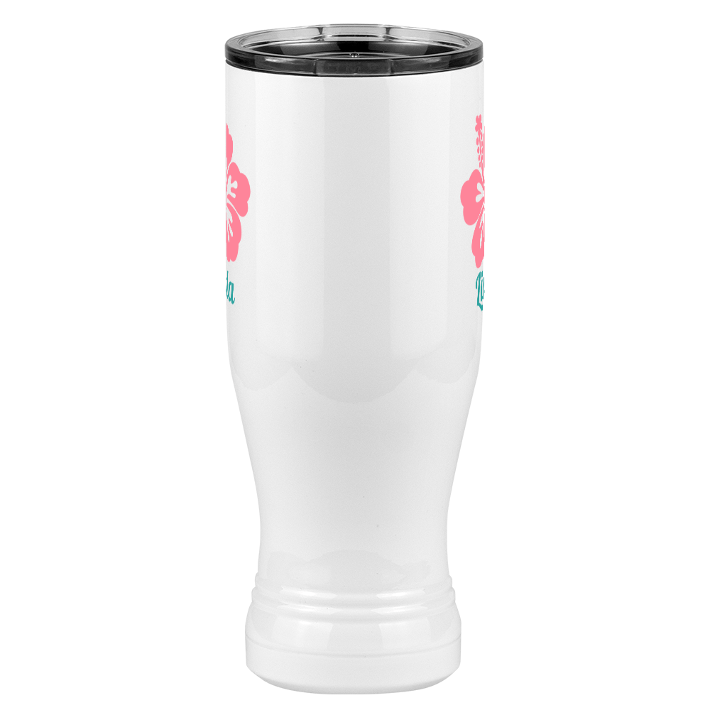 Personalized Beach Fun Pilsner Tumbler (20 oz) - Hibiscus - Front View