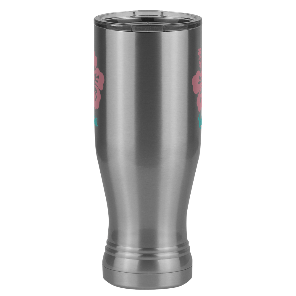 Personalized Beach Fun Pilsner Tumbler (20 oz) - Hibiscus - Front View